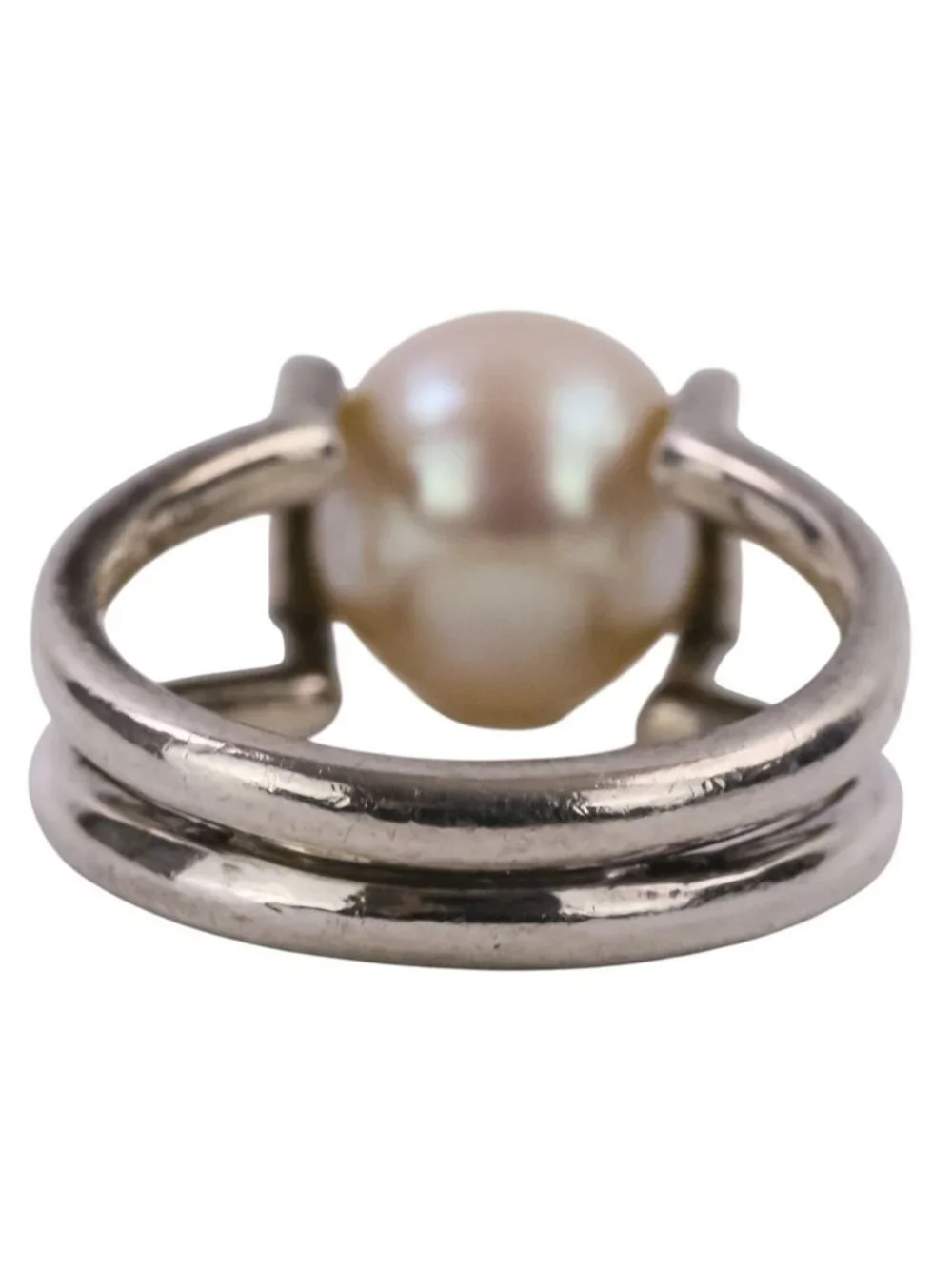 Tiffany & Co HardWear Fresh Water Pearl Ring Silver